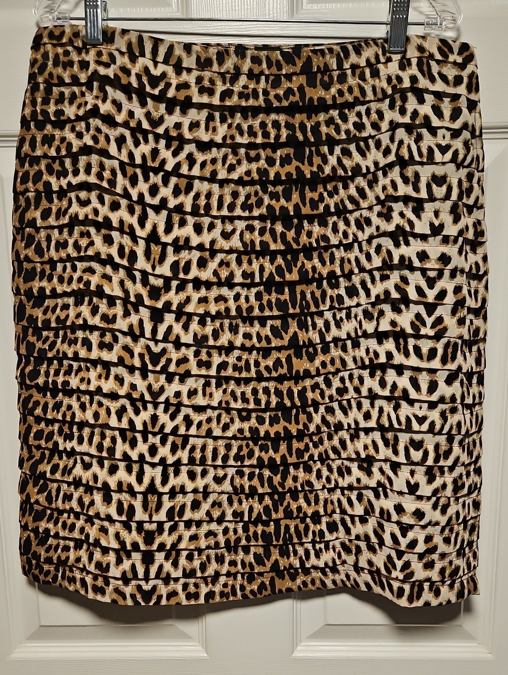 New Directions Leopard Print Tiered Skirt